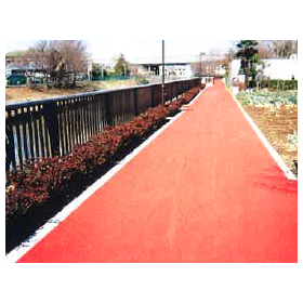 Elastic permeable seamless paving material "Soft Pave Series"