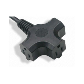 US and Taiwan 3-outlet extension cord (cross-shaped) "TE-T3B"