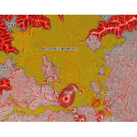 Example of creating a red three-dimensional map: Visualizing the terrain of Aokigahara Forest