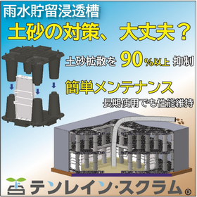 Plastic rainwater infiltration facility, underground rainwater storage tank.