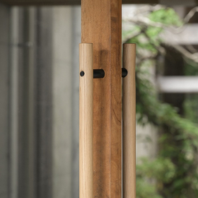 木製ドアハンドル ラウンド 栗（クリ）