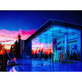 Architectural perspective full 3D CG photorealistic exterior perspective sunset