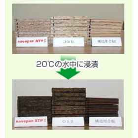 Novopan STP II: Strong against rain leakage, high water resistance performance.