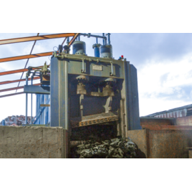 Intermediate processing of industrial waste (processing of ferrous and non-ferrous metals) compression cutting and crushing.