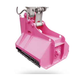Agricultural and forestry machinery attachment for mowing with forward and reverse operation.
