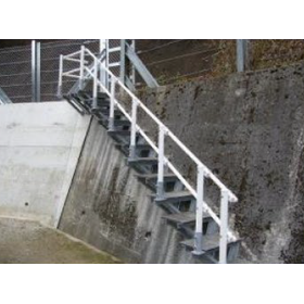 Retrofittable assembly stairs for securing evacuation routes during disasters.