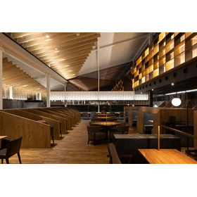 Case study of hiring at a famous coffee shop: Non-combustible and quasi-non-combustible wood materials *Free samples available.