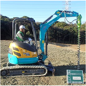 Example of conducting a green test as a preliminary survey before construction work.