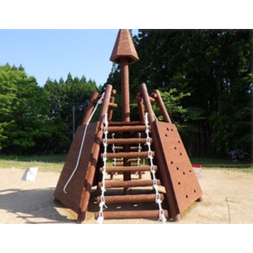 Wooden athletic play equipment