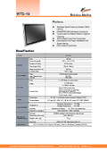 19-inch touch panel LCD display 'WTD-19' with IP66 completely dustproof and waterproof stainless steel housing (washable).