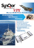 SynQor VPX power supply for defense and aerospace industry, compliant with VITA 47 and VITA 62 VPX power supplies.