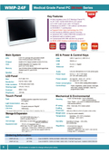 24-inch Full HD All-in-One High-Performance Touch Panel PC 'WMP-24F' with 6th Generation Core i5 and Medical-Grade Antibacterial Plastic Enclosure.