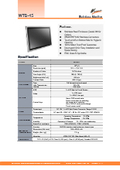 15-inch touch panel LCD display 'WTD-15' with IP66 completely dustproof and waterproof stainless steel housing (washable).