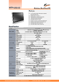 Fully dustproof and waterproof fanless 21.5-inch full HD panel PC equipped with Celeron J6412, model 'WTP-8J66-22', washable.