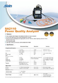 電源品質アナライザ  SA2110  データシート（英語）