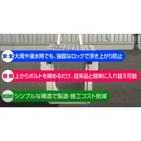 新開発、強力固定かさあげグレーチング『ＯＧロックＫ』