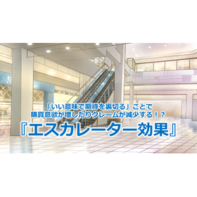 289_「いい意味で期待を裏切る」ことで購買意欲が増したりクレームが減少する!?『エスカレーター効果』
