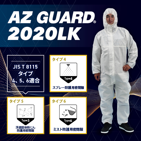 アゼアス 防護服 つなぎ JIS T 8115 タイプ4・5・6 アゼアス | イプロス