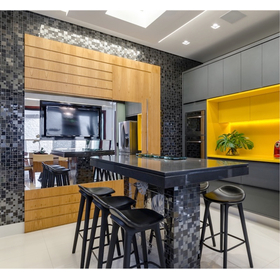 Decorative tile "Matrix" installation images