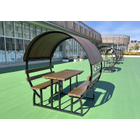 あそぽり　テーブルハウス・シェードの付いた独立型のベンチテーブル