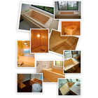 Designing custom bathroom spaces. We can create wooden baths of any size or shape. (We also manufacture various wooden bathtubs such as Canadian cypress, domestic cypress, Aomori hinoki, Takano maki, Hime hinoki (red hinoki), round wooden bathtubs, and hinoki enzyme baths.)