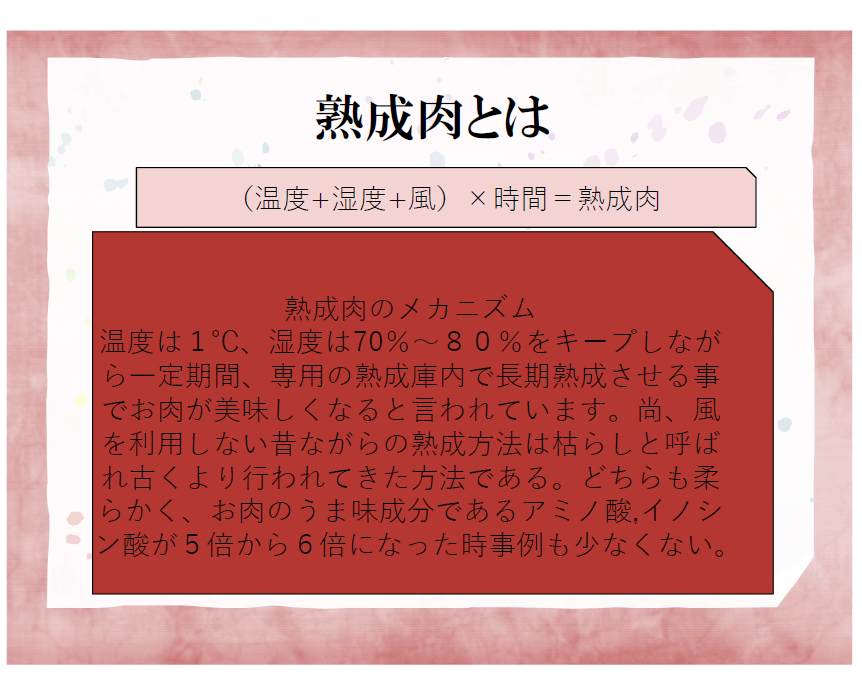 【資料】熟成肉の基礎知識