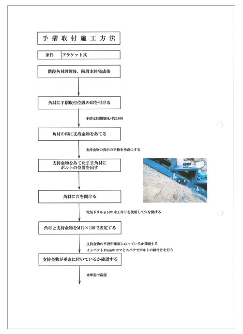 【資料】手摺取付施工方法手順書