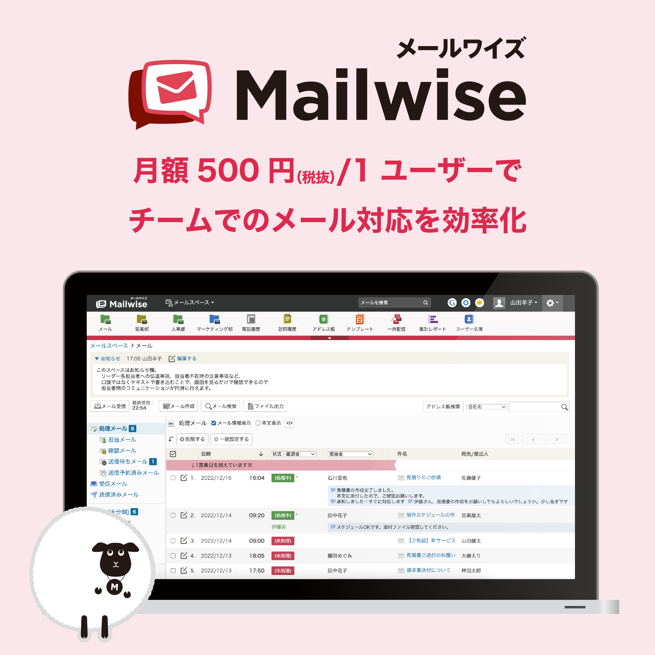 サイボウズのメール共有システム『メールワイズ』