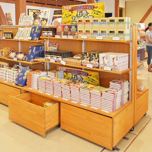 NSW- 片面・両面陳列棚 （移動式・ストッカー付き） 愛知ディスプレイ