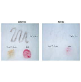 化粧品汚れ防止・除去加工剤『クインガード SR-40L』