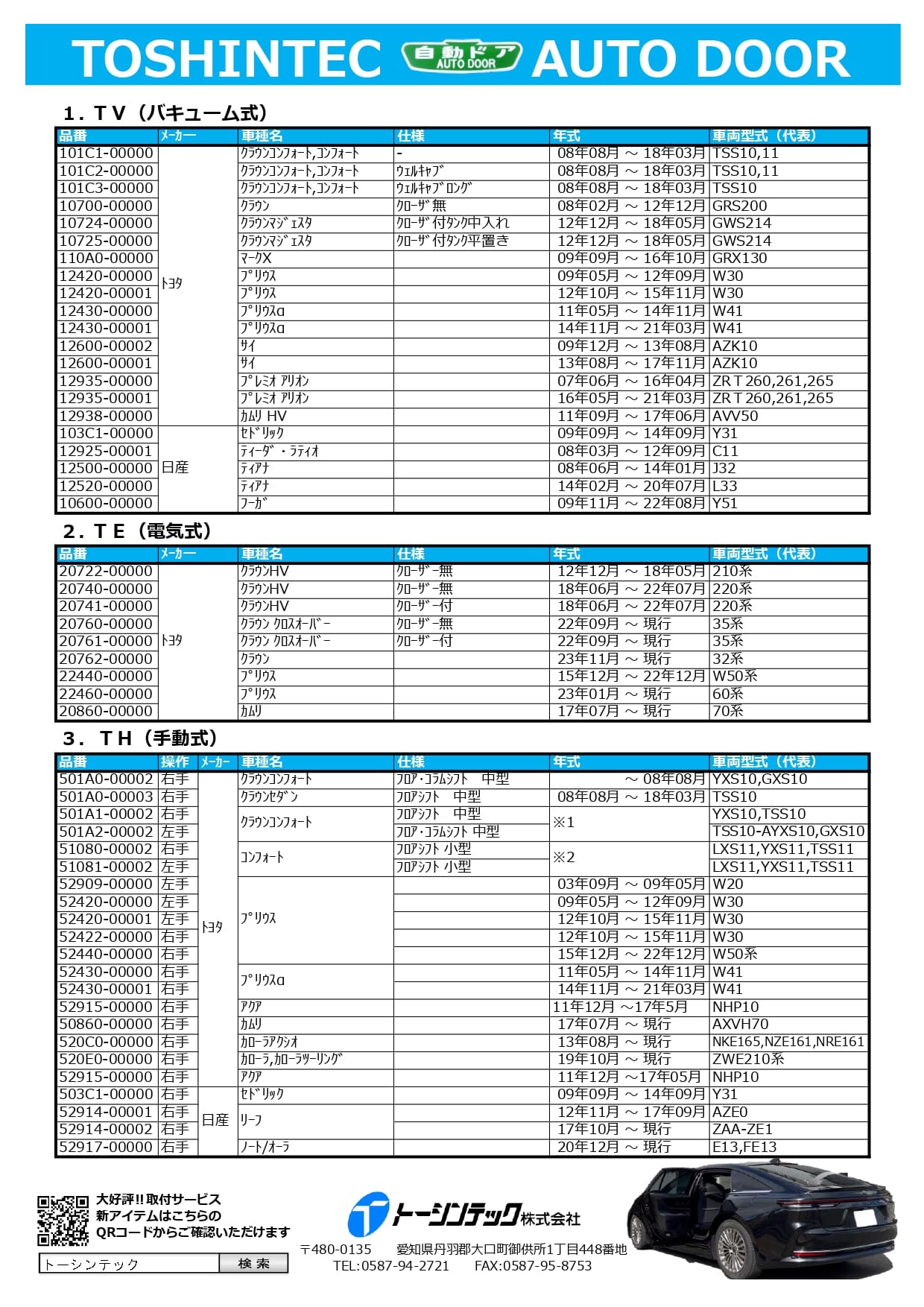 タクシー用自動ドア 製品一覧 トーシンテック | イプロス