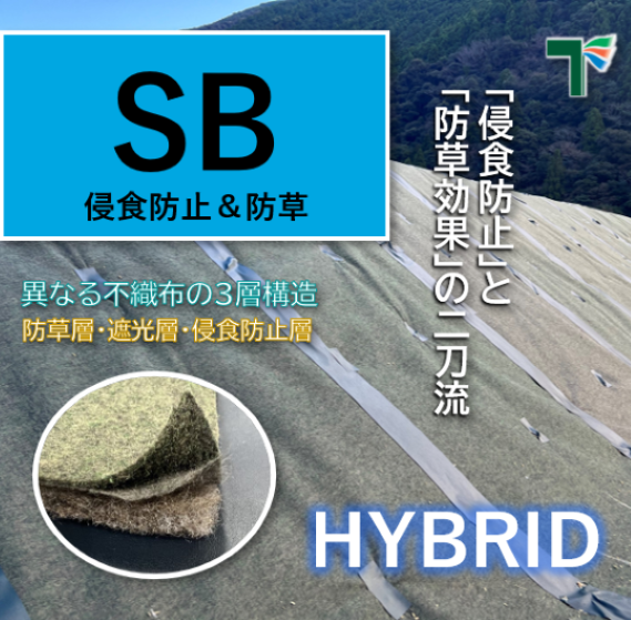【建設向け】侵食防止型防草フィルター／SBフィルター