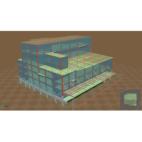 構造計算ソフト実例│S造 5階建て工場（内部に立体倉庫）