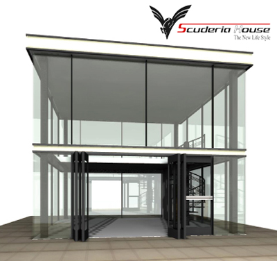 ガレージ付き店舗『スクーデリア・キューブ』
