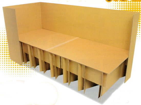 組み立て式ダンボールベッド『間仕切り付きニュー簡太くんII