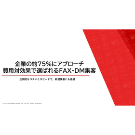 企業の約75％にアプローチ 費用対効果で選ばれるFAX-DM集客