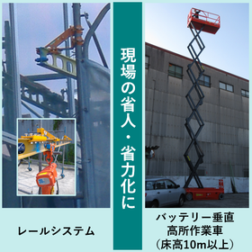 『レールシステム』『バッテリー垂直高所作業車（床高10m以上）』