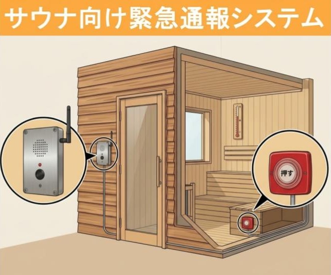 サウナ向け緊急通報システム】非常ボタン・インターコムの連携 ケイ