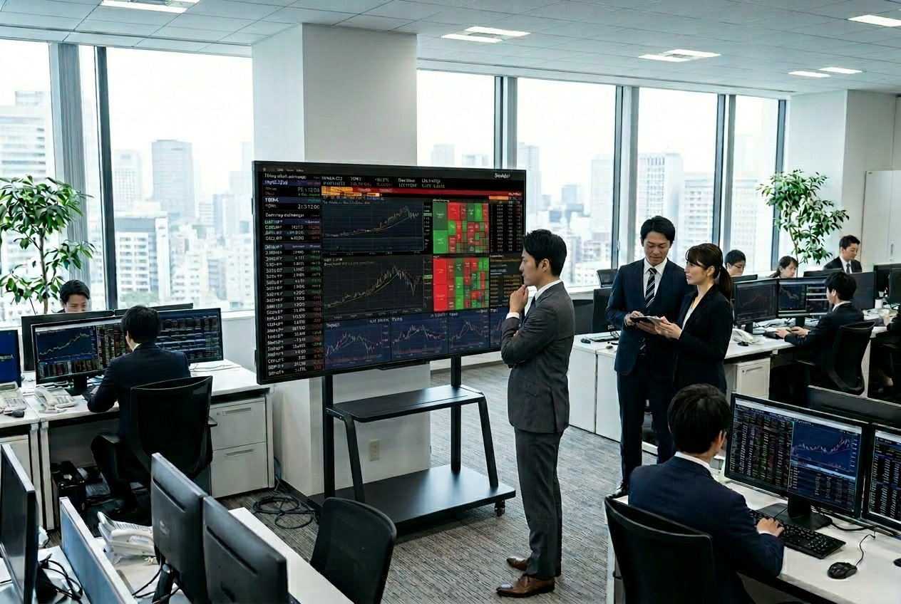 金融機関向け｜98インチの大型タッチスクリーン 