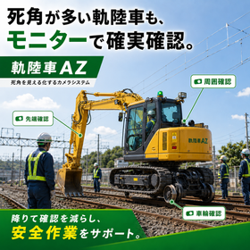 【軌陸車】鉄輪とレールの位置関係をモニターでリアルタイム確認