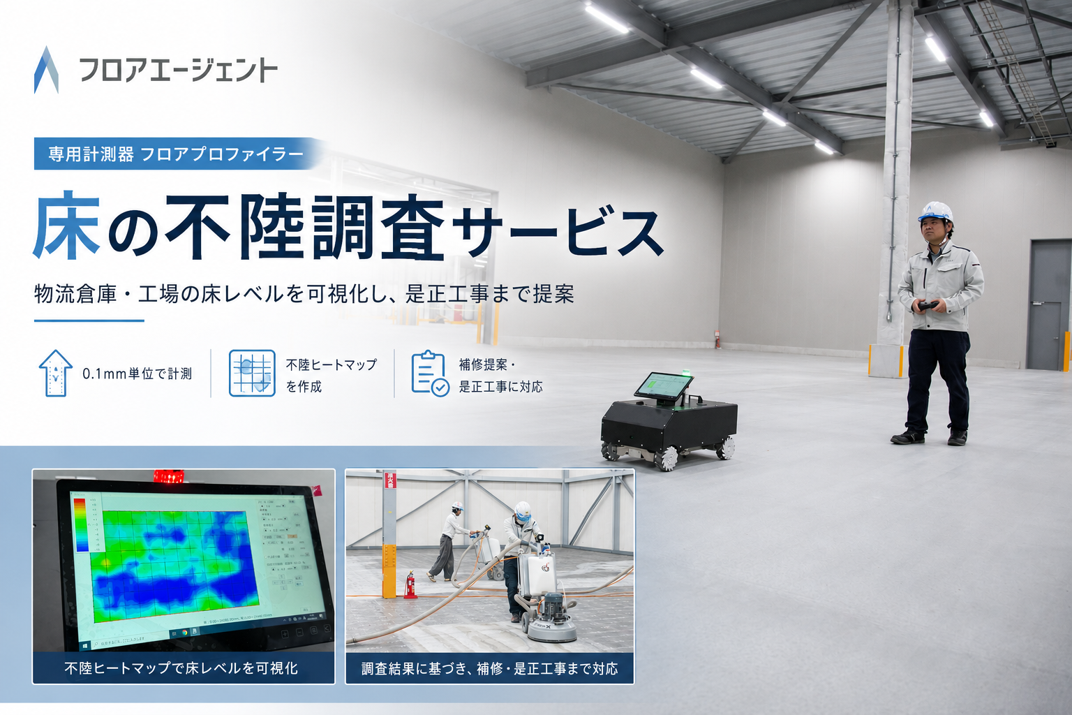 床の不陸調査サービス ｜ 床全体のレベル・不陸・うねりを可視化