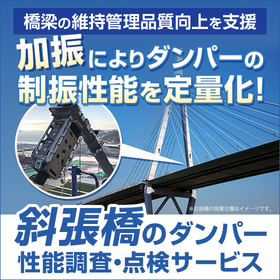 斜張橋のダンパー(ケーブル制振装置)の性能調査・点検サービス