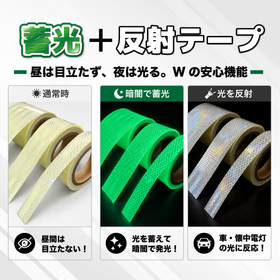 反射機能付き蓄光テープ 災害時の安全対策や事故防止対策に貢献