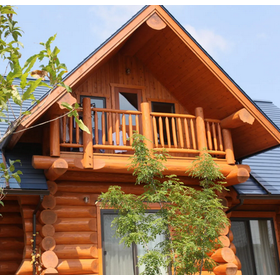 Japanese cypress wood hand-cut log house (store, facility, office, residence)