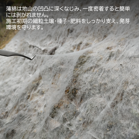 市場単価の植生マット・植生シートを支える薄綿が実現した密着技術