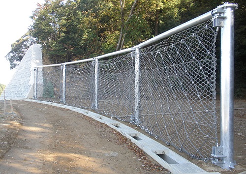 崩壊土砂防護柵　スロープガードフェンス タイプLE