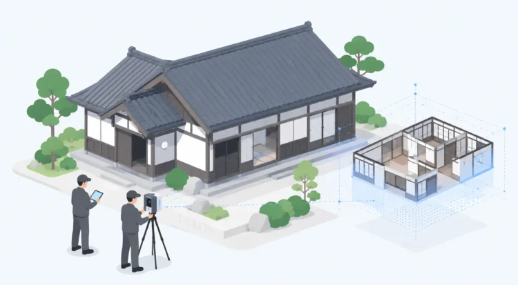 【3Dスキャン導入】古民家・空き家の現地調査・測量を省力化