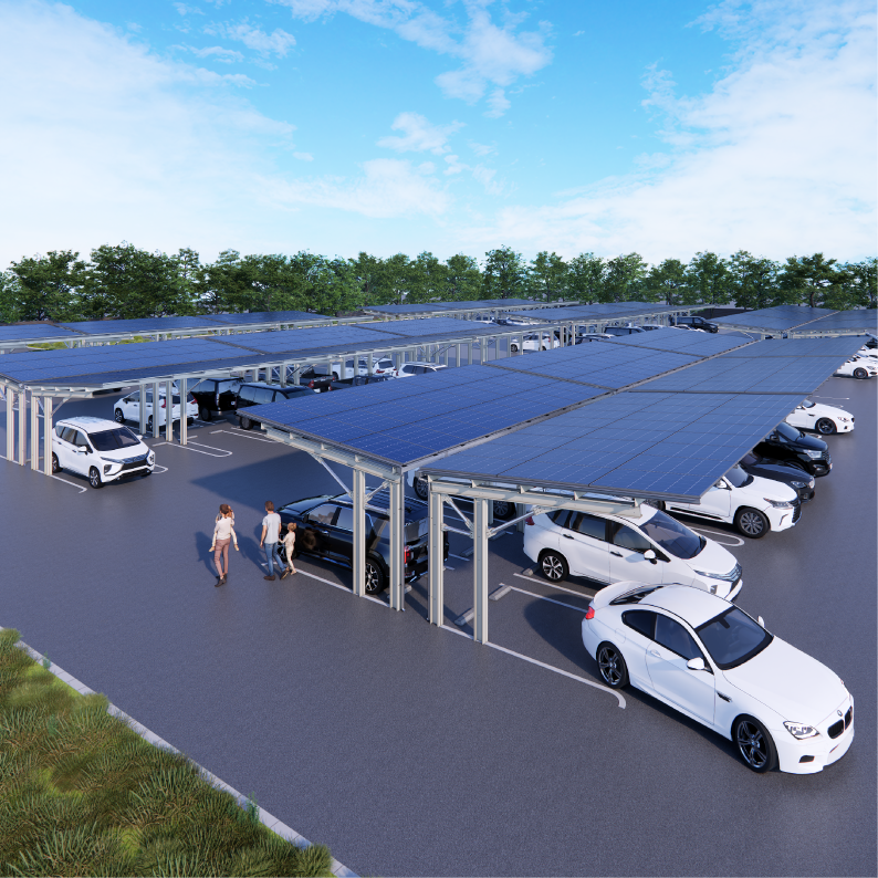 ソーラーカーポート キャンティレバー構造『POGERO-C』