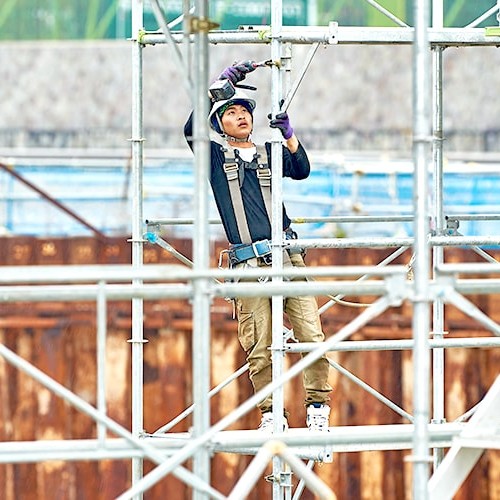 工程が読みやすくなる次世代足場『Iqシステム』