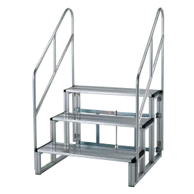 Aluminum steps for spacecraft interior decoration